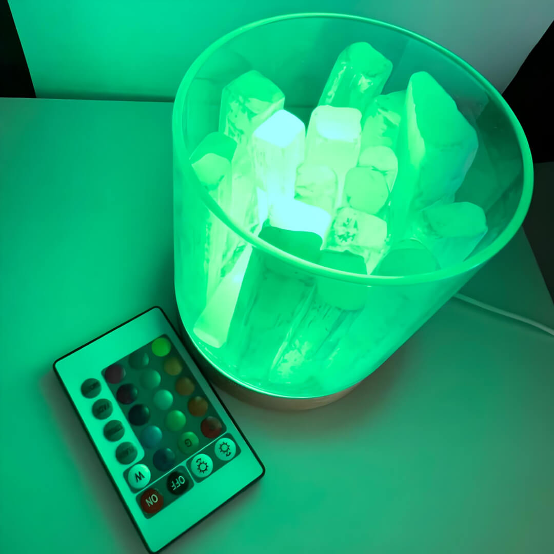 Lámpara de Selenita con Luz Led - Esencia para tu Hogar