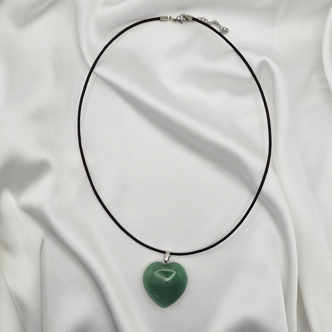 Colgante Corazon Jade verde