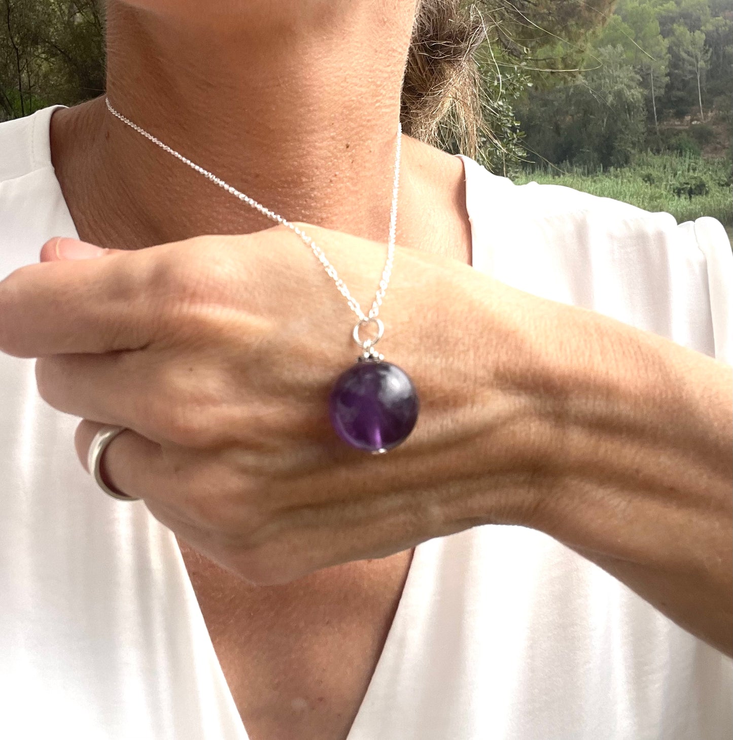 Colgante Esfera Amatista - Calma y Equilibrio