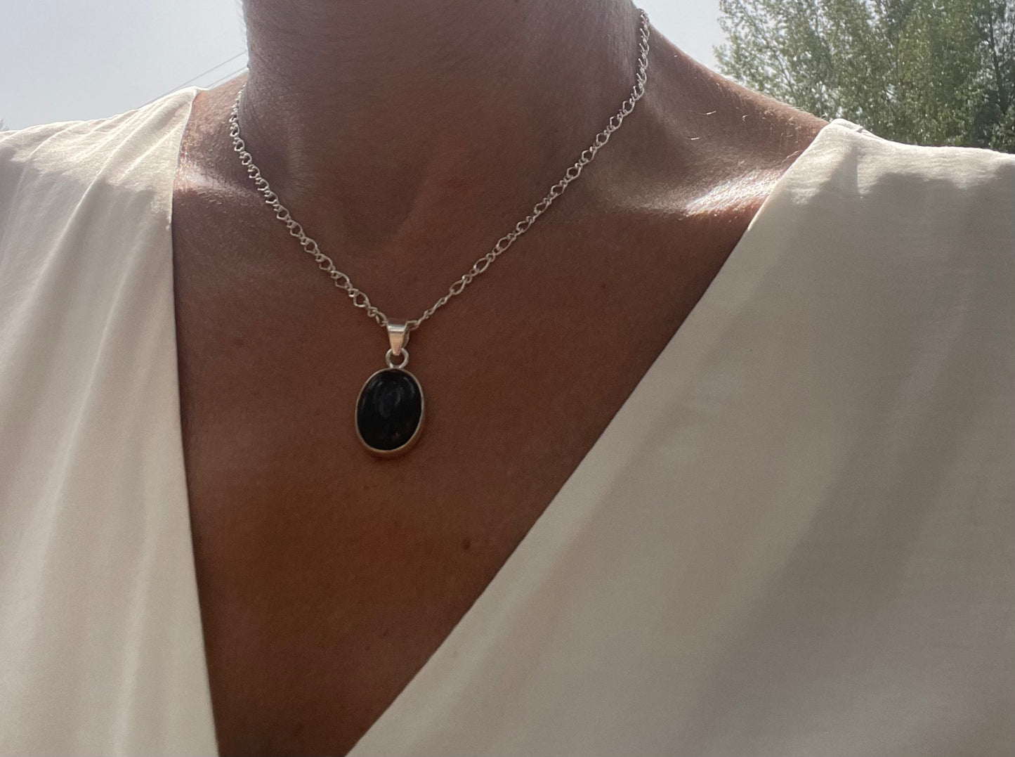 Colgante OBSIDIANA Plata Ley - Proteccion y Desarrollo