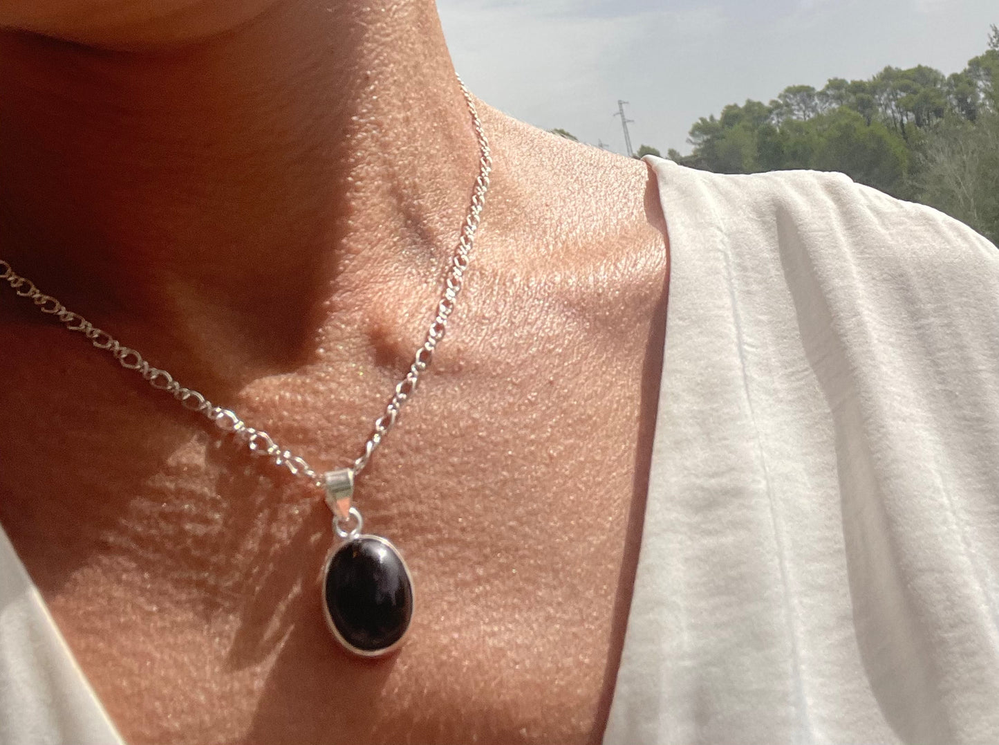 Colgante OBSIDIANA Plata Ley - Proteccion y Desarrollo