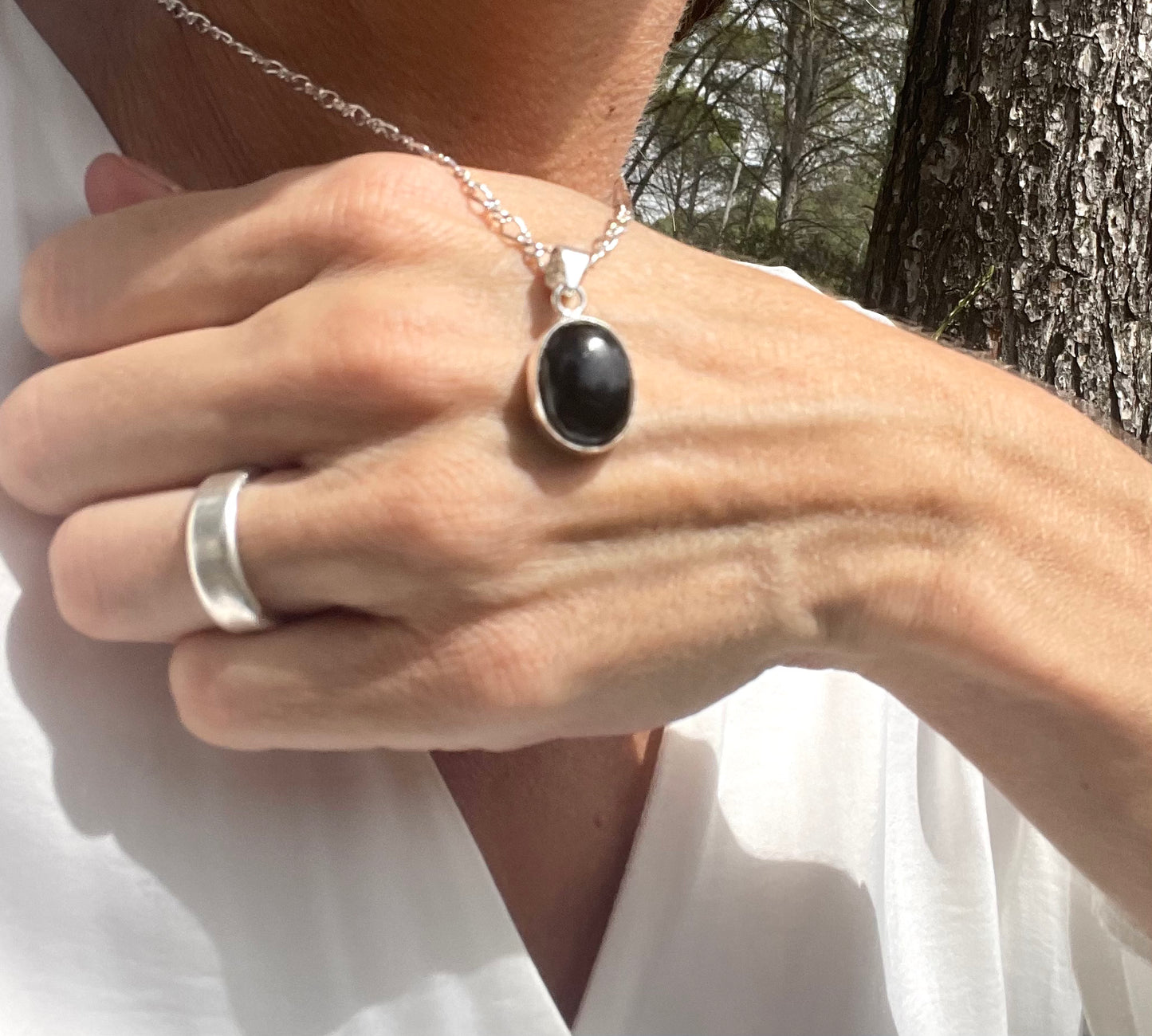 Colgante OBSIDIANA Plata Ley - Proteccion y Desarrollo
