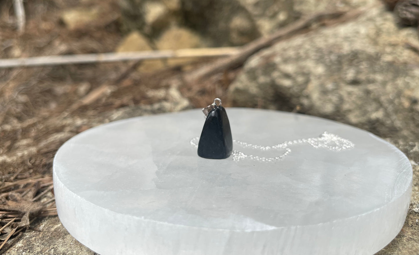 Colgante Shungita Plata de Ley -Limpieza -Protección
