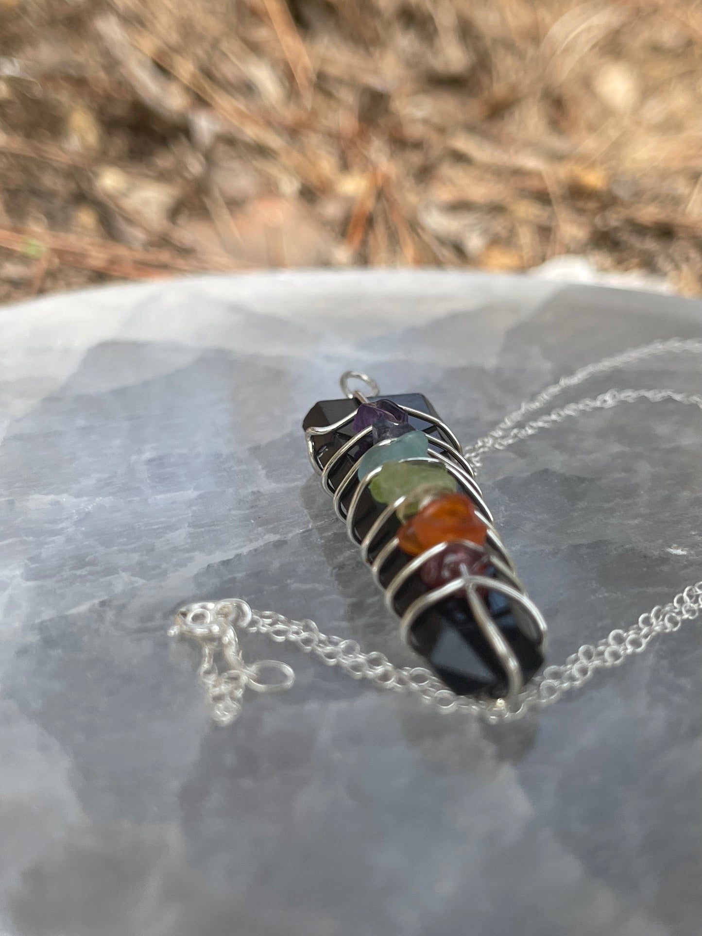 Piedra Obsidiana 7 Chacras-Desarrollo Personal