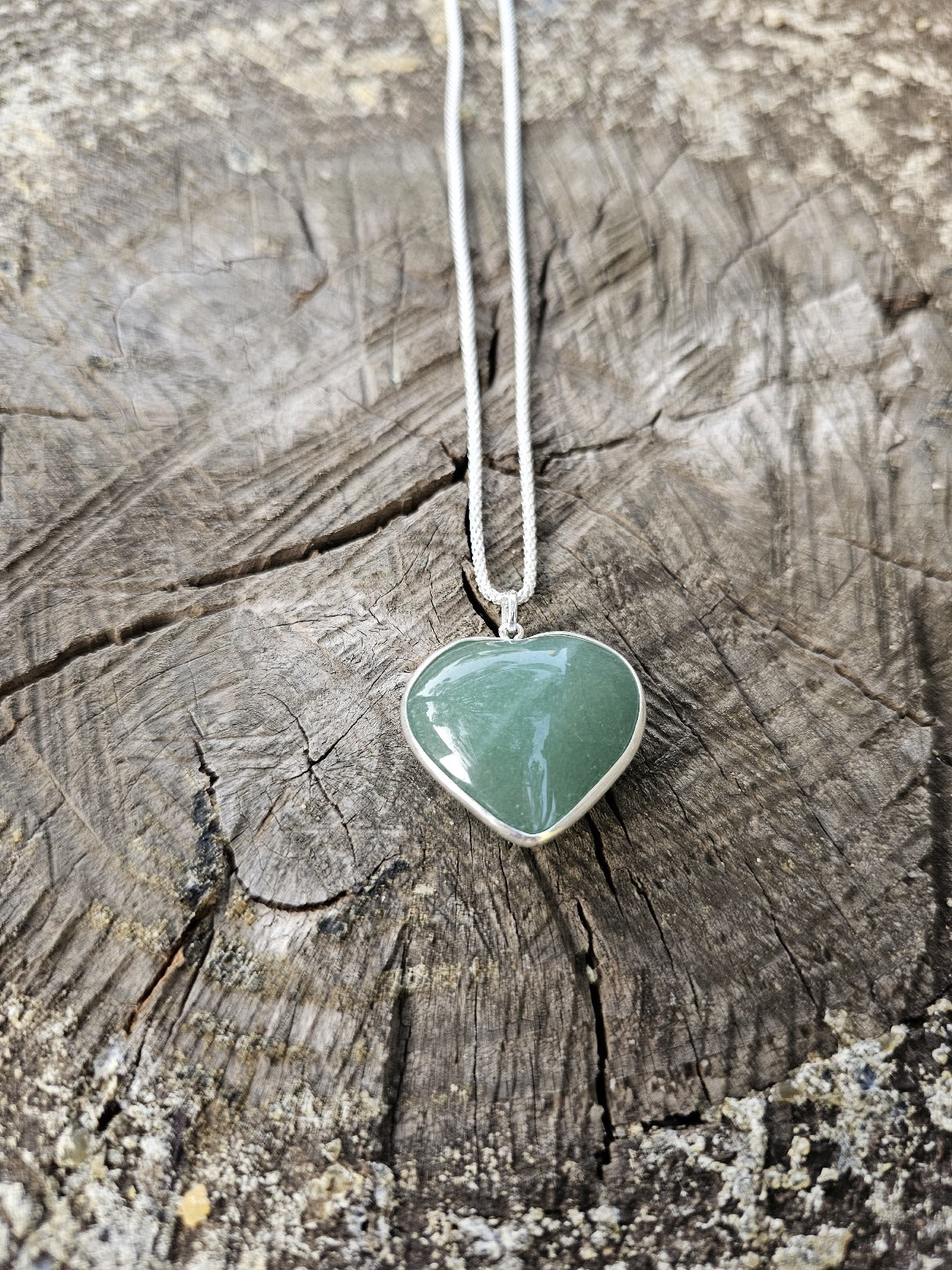 Colgante Cuarzo verde Corazón -Abundancia Prosperidad