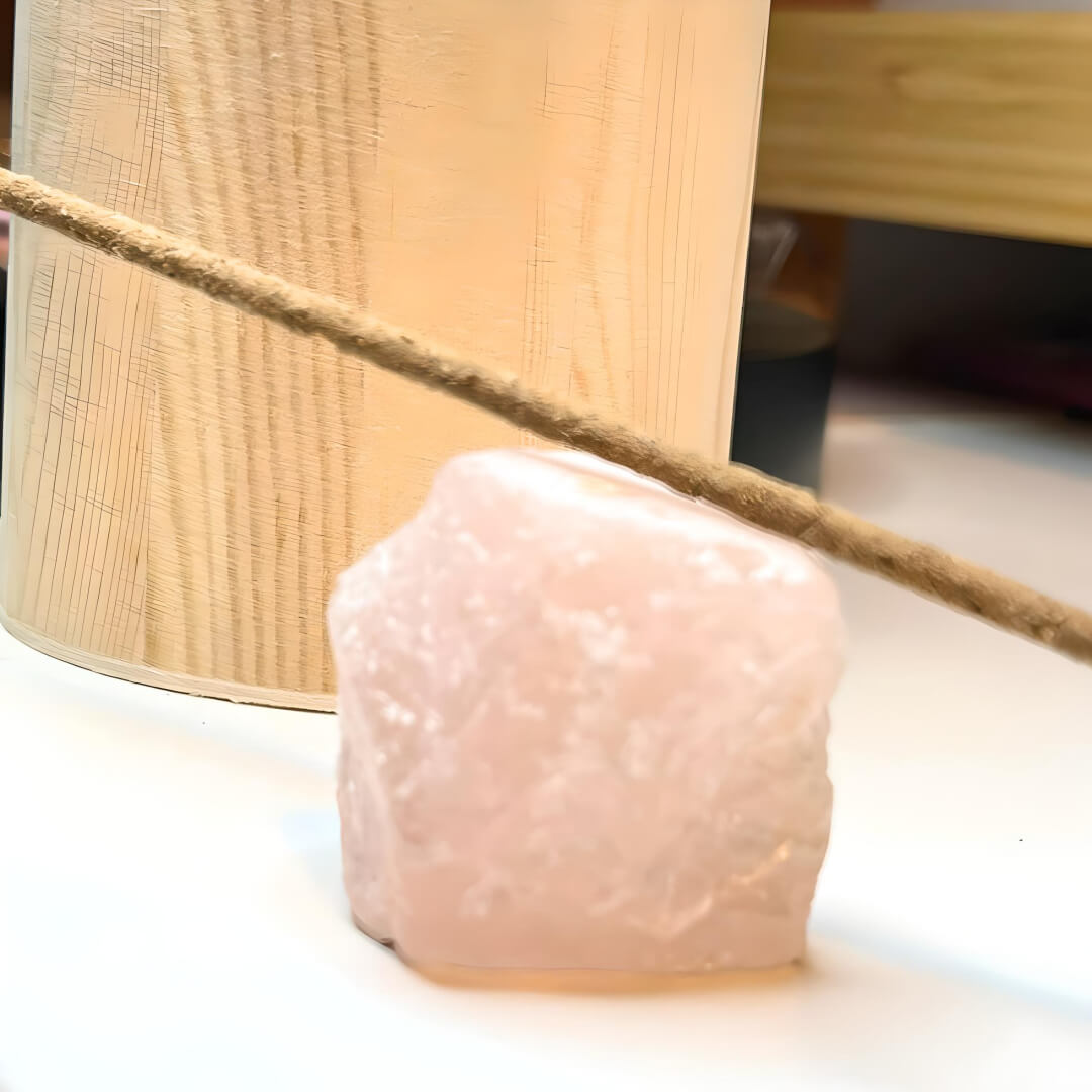 Porta Incienso Mineral Cuarzo Rosa - Equilibrio y Armonía en tu Hogar