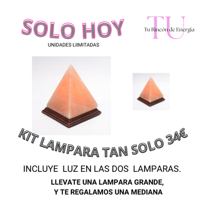 Lámpara grande sal himalaya : ¡lleva una mediana gratis!