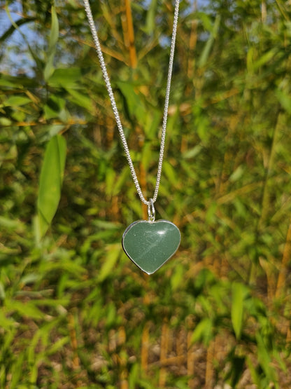 Colgante Cuarzo verde Corazón -Abundancia Prosperidad